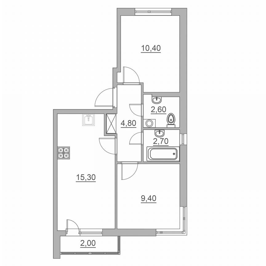 3-к. квартира, 47,2 м², 1/6 эт.