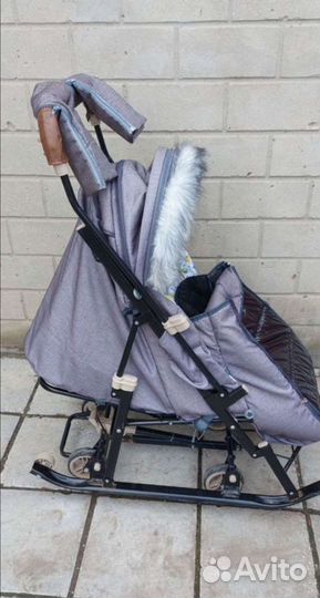 Детские санки коляска Galaxy Glory Gloss