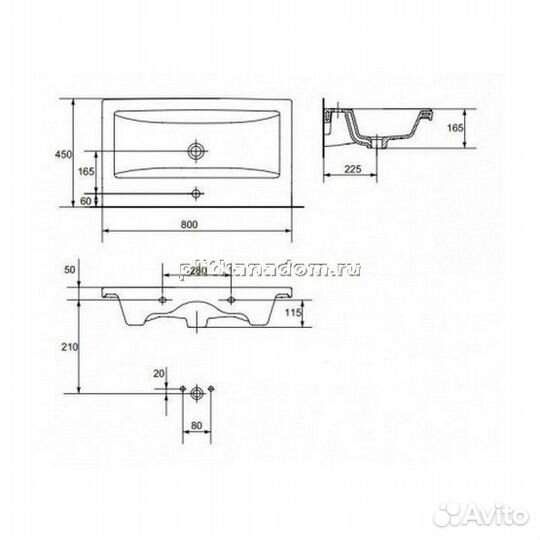 Style Line Лотос Умывальник Como 80