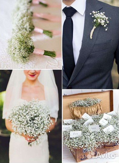 Свадебный букет из гипсофилы