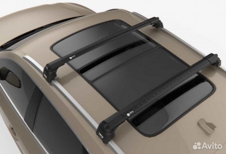 Багажник Turtle на интегрированные рейлинги черный