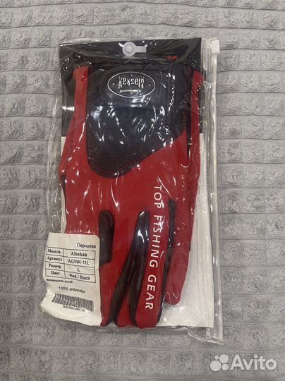 Перчатки спиннингиста Alaskan двухпалые RED/BL 11L