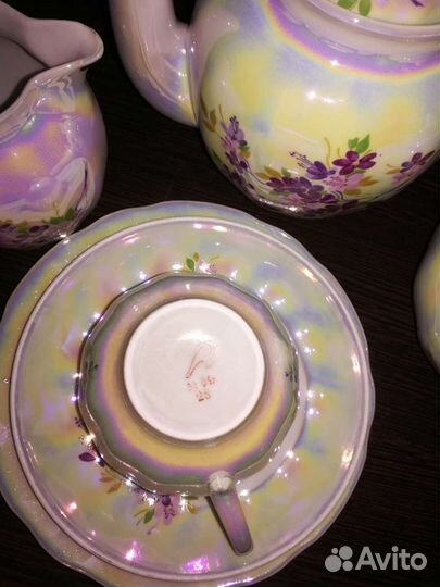 Новый, в упаковке чайный сервиз, перламутр