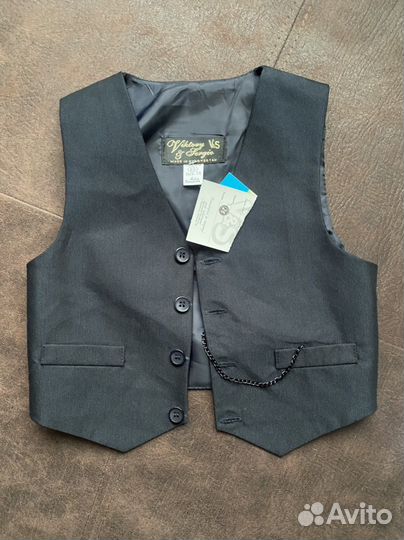 Детский брючный костюм с жилеткой 86 см