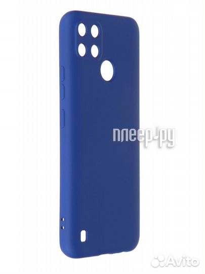 Чехол DF для Realme C21Y с микрофиброй Blue rm