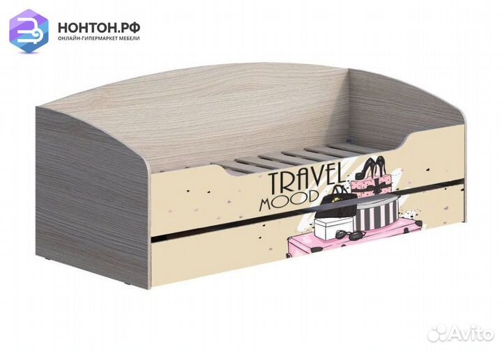 Кровать с ящиком Мийа-3А 0.8 м ясень шимо светлый