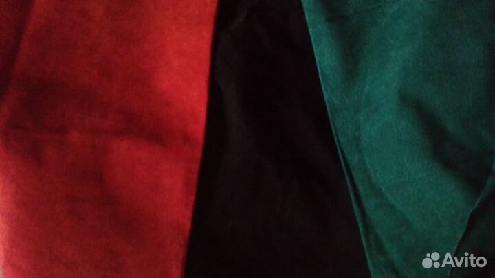 Замша темно красная, черная, хвоя