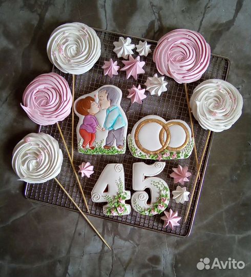 Имбирные пряники на свадьбу, годовщину, в подарок