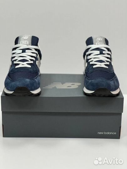 Кроссовки new balance 574 синие сеточные