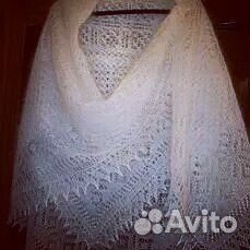 Ажурная пуховая шаль