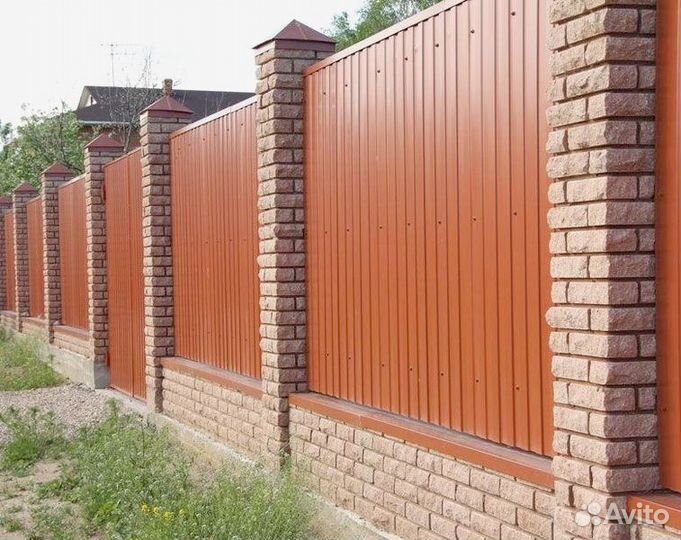Заборы из профнастила, евроштакетника, 3D