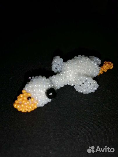 Амигуруми гусь из бисера