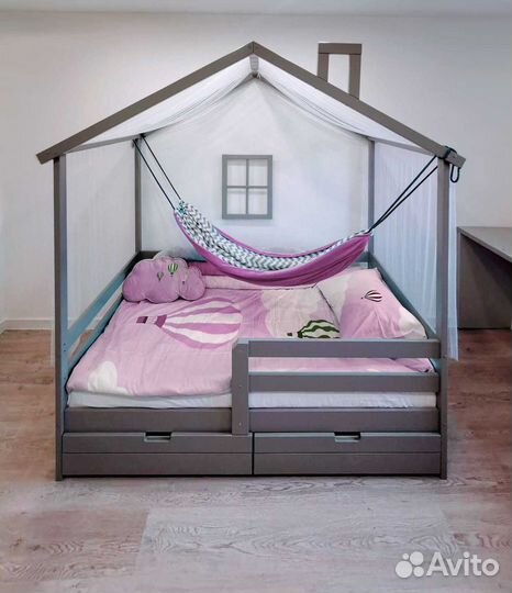 Кроватка MY place берёза от 2х лет с бортикомТерем