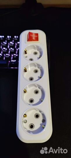 Колодка для электро удлинителя, 4 гнезда с/з 16А