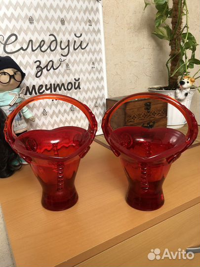 Корзина конфетница СССР хрусталь