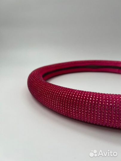 Оплетка руля со Стразами LUX Фуксия S1503