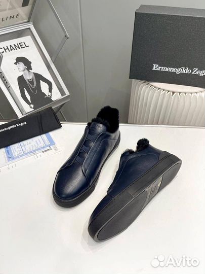 Ermenegildo zegna кеды меховые