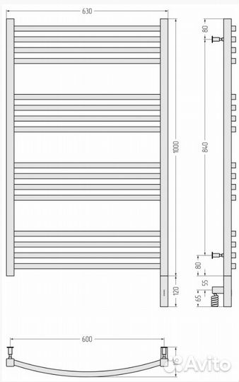 Сунержа Аркус 3.0 1000х600 мэм правый Белый