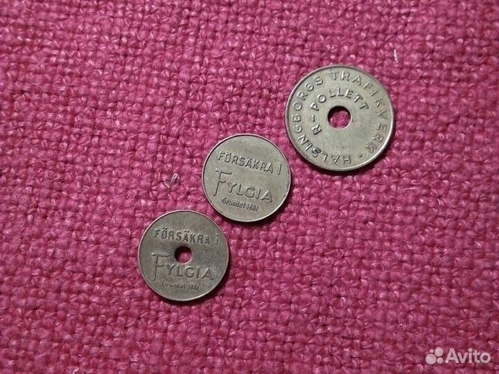 Жетоны 3 шт(Halsingbors) Швеция/ трамвай, паром