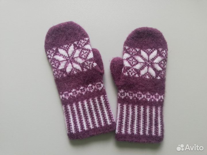 Варежки зимние женские шерсть