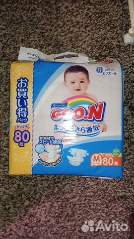 Подгузники Goon размер М, 6-11 кг, 80 штук