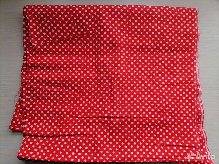 Ткань штапель СССР, в горох, отрез 6 м * 1 м