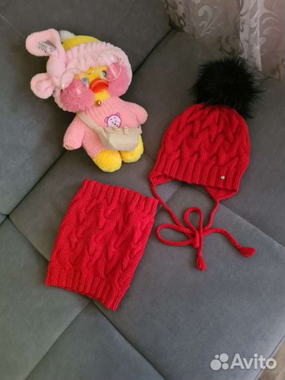 Комплект шапка и снуд для девочки