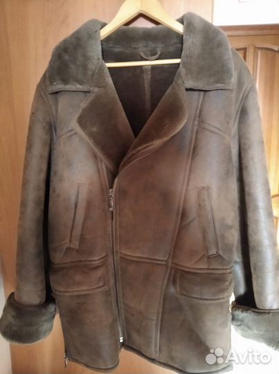 Куртка кожаная мужская зимняя бу