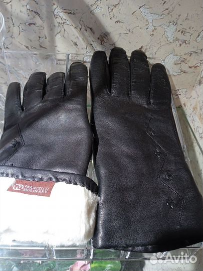 Перчатки женские кожаные новые