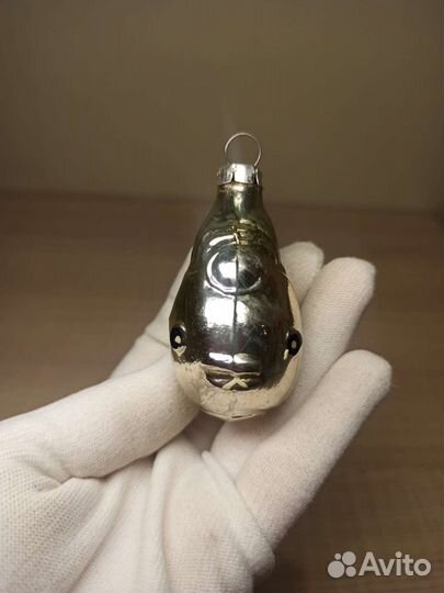 Стеклянная Ёлочная Игрушка Рыба Рыбка Сделано СССР