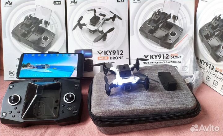 Квадрокоптер дрон 2 камеры зависание/сенсор +2акб