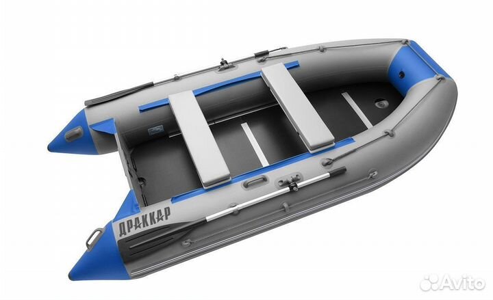 Лодка драккар 3100 С hant серо-синяя