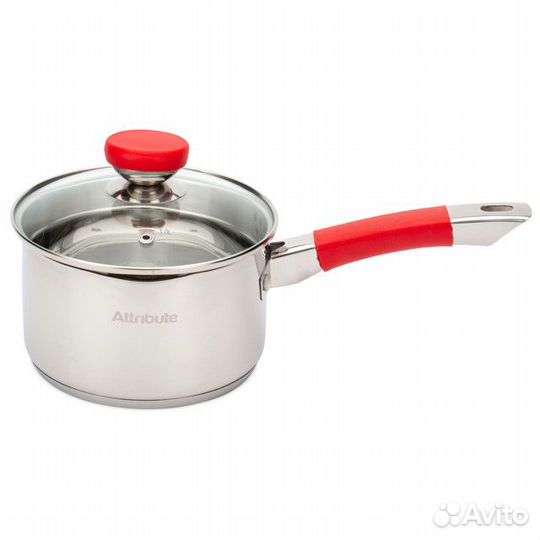 Ковш attribute Azimut 1,8л 16см нерж.сталь стекл.к