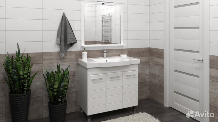 Тумба под раковину Эльба Омега 90 напольная 3 д