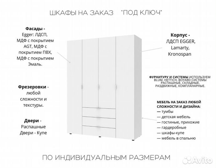 Шкафы распашные на заказ в спальню