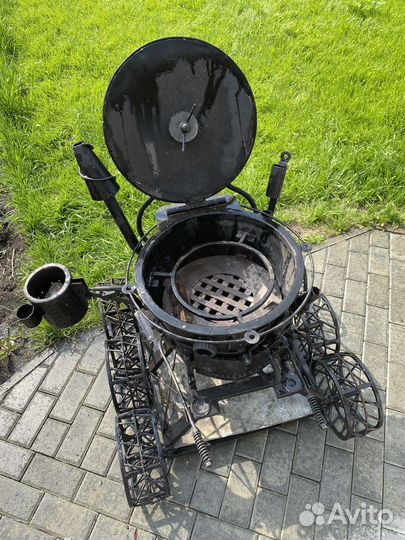 Мангал с печью под коптилку