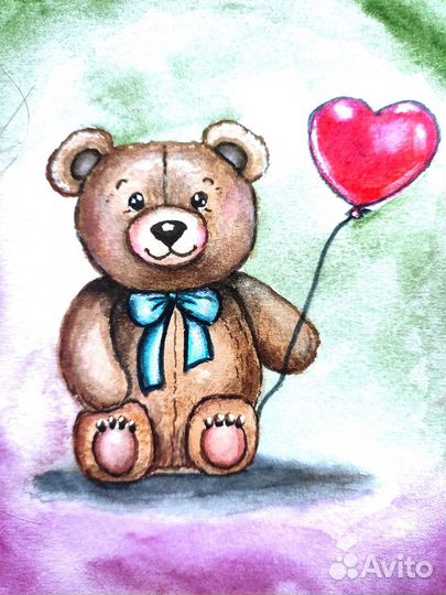 Открытка ручной работы. Акварель