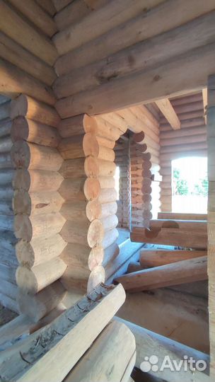 Сруб дома из бревна