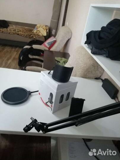 Fifine для стрима +(пантограф, 5шт шум-панелей)