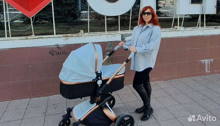 Коляска 2 в 1 эко кожа aulon