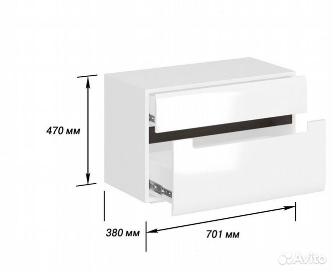 Стокгольм Прихожая Тумба вешалки Белый
