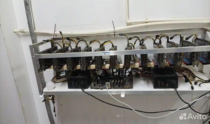 Ферма майнинг 102 карт. RTX 580. Nvidia 1660 super