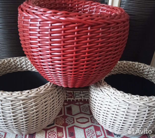 Кашпо из искусственного ротанга