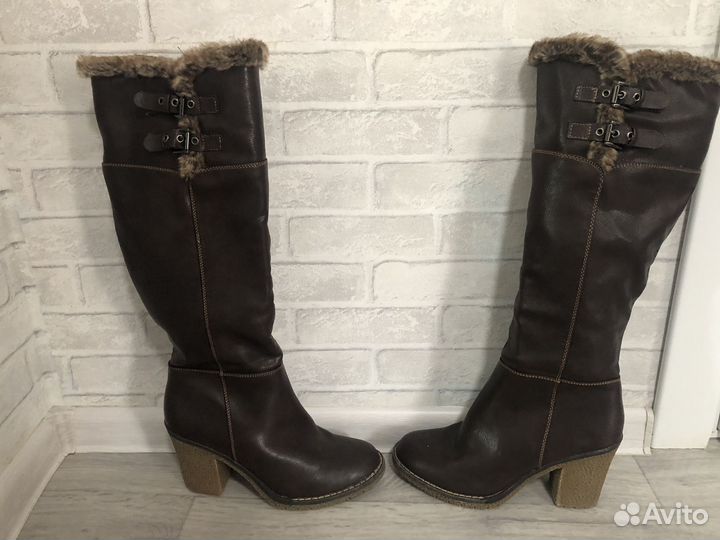 Сапоги женские, коженные, зимние
