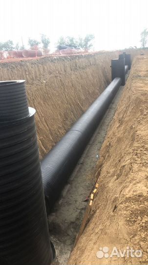 Монтаж наружной канализации, водопровода