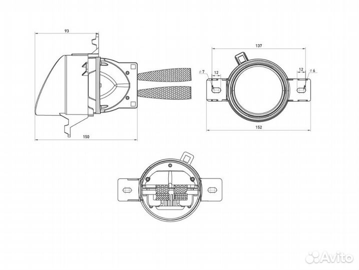 Светодиодные би-линзы птф MTF-light для Nissan