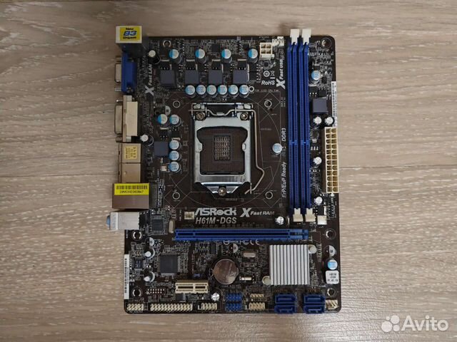 Материнская плата ASRock H61M-DGS рабочая + проц купить в Москве ...