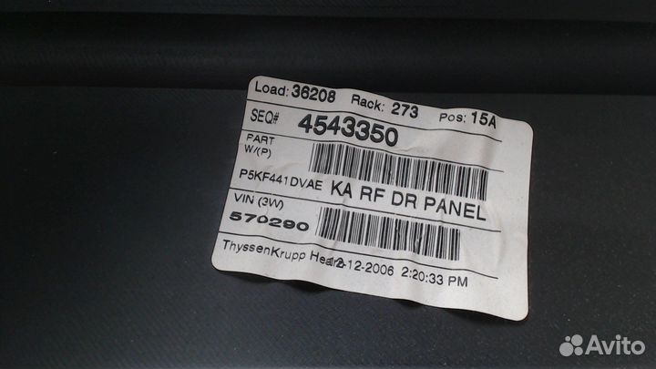 Дверная карта Dodge Nitro, 2007