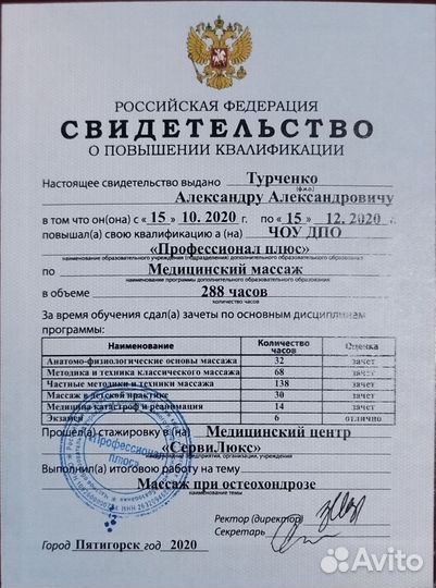 Профессиональный массаж