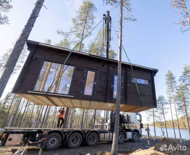 Модульный Финский дом баня не бочка из бруса viki